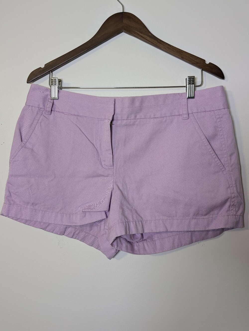 J.Crew Lavender Chino Shorts Size 10 Preppy Cotton Summer Casual Classic Summer - Picture 2 of 6
